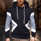 thumbnail image 1 of MHFRRA Sudadera con Capucha y Bloques de Color para Hombre, Estilo Casual Negro, 1 of 4