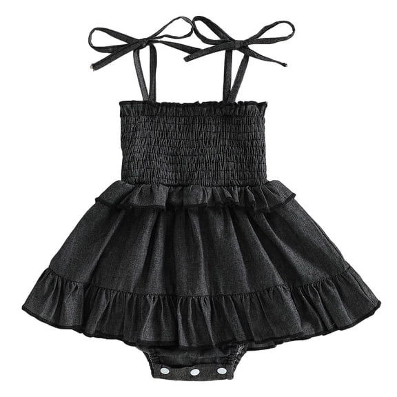 Newborn Baby Cotton Bodysuit Short-Sleeve Unisex Babies Clothing for 0-3 Months Baby Infant Girl Romper Dress Newborn Baby Summer Outfits Sleeveless Tie Ruffle Bodysuit