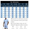 thumbnail image 3 of Men'S Short Sleeve Solid Color Workwear Button Down Shirt With Multiple Pockets And Cargo Shorts Set For Summer Casual Wear,Navy,XXL, 3 of 6
