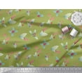thumbnail image 3 of Soimoi Green polyester Crepe Fabric Red Berries & Holly Leaves Print Fabric by the Yard 52 Inch Wide, 3 of 3