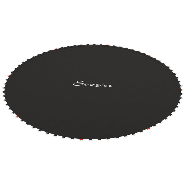10ft Round Trampoline Mat Replacement - Black, Durable PP Material, 54 V-Rings, 5.5" Springs & Tool - Outdoor Trampoline Upgrade