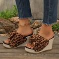 thumbnail image 2 of Dakaela Women's Wedge Slides Suede Bowknot Platform Slip on Sandals Espadrille High Heel Comfortable Summer Beach Walking Shoes Brown Size 8, 2 of 9