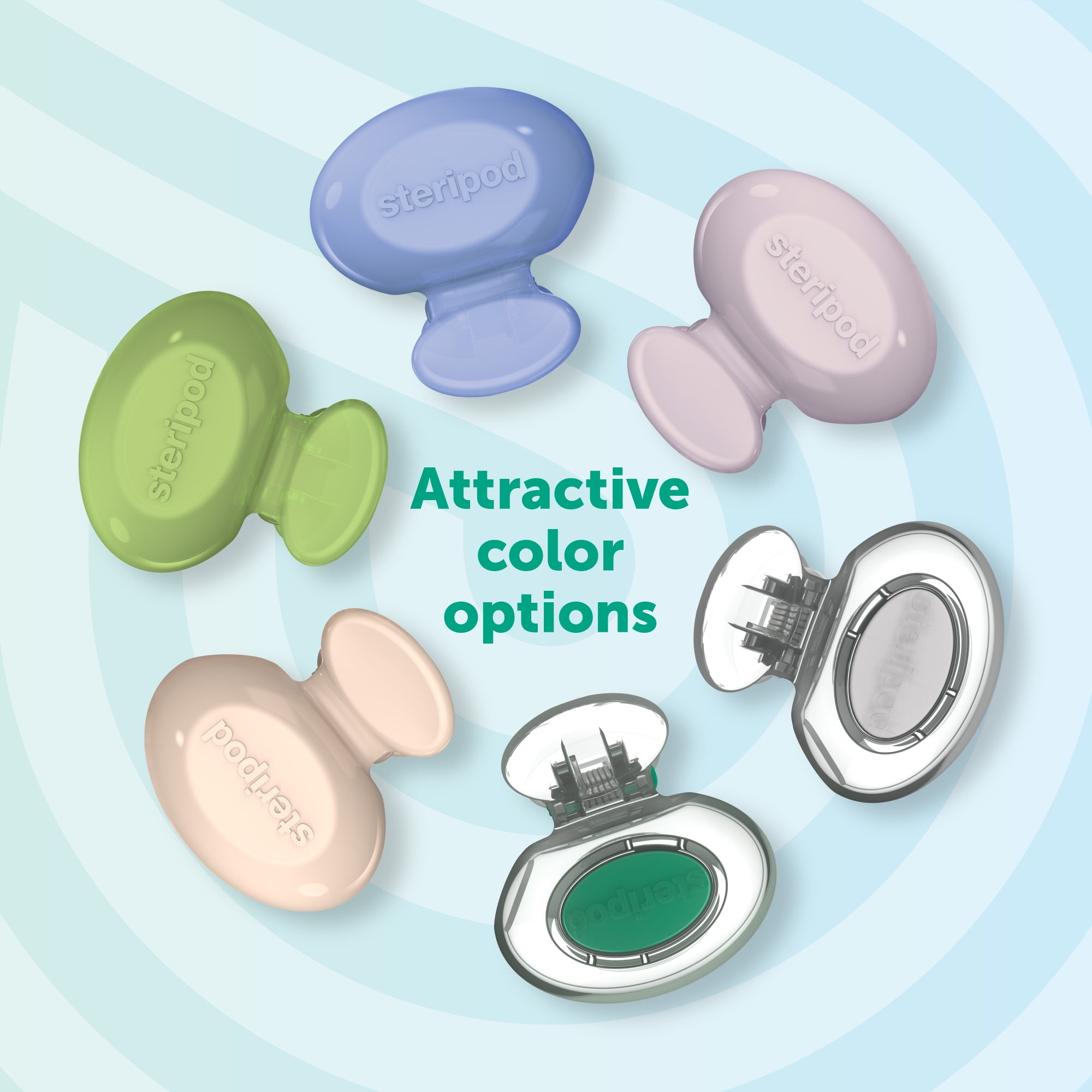 (2 pack) Steripod Clip-On Toothbrush Protector with Fresh Scent, Assorted Colors, 2 Count