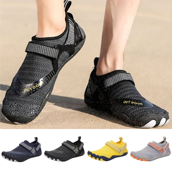 Womens and Mens Water Shoes Breathable Quick Dry Soft Barefoot Aqua Socks for Hiking Swim Beach Surf Yoga Sport Yellow 10.5(47)