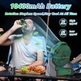 thumbnail image 3 of Camping Fan with LED Light, 10" USB Rechargeable Outdoor Portable Fans, 10400mAh Battery Desk Fan, 270° Rotation, for Tent, Office,Bedroom,Outside, 3 of 8