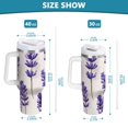 thumbnail image 6 of Yayeee 40oz Double-Wall Insulated Stainless Steel Tumbler with Handle Bottle, Lavender Pattern, 6 of 8