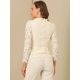 thumbnail image 4 of Blusa de encaje con cuello de volantes Allegra K Albaricoque XL, 4 of 5