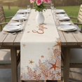 thumbnail image 4 of Brown Red Starfish Coastal Table Runner 72 Inches, Nautical Coral Ocean Summer Bed Runner Dresser Scarves Tabletop for Indoor Outdoor Parties/Ceremony/Banquet, 16" x 72", 4 of 9