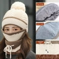 thumbnail image 3 of Ludlz 4PCS Women Winter Thickened Knitted Beanie Cap Hat Scarf Face Cover Gloves Set for Birthday Christmas New Year Valentine Gift, 3 of 6