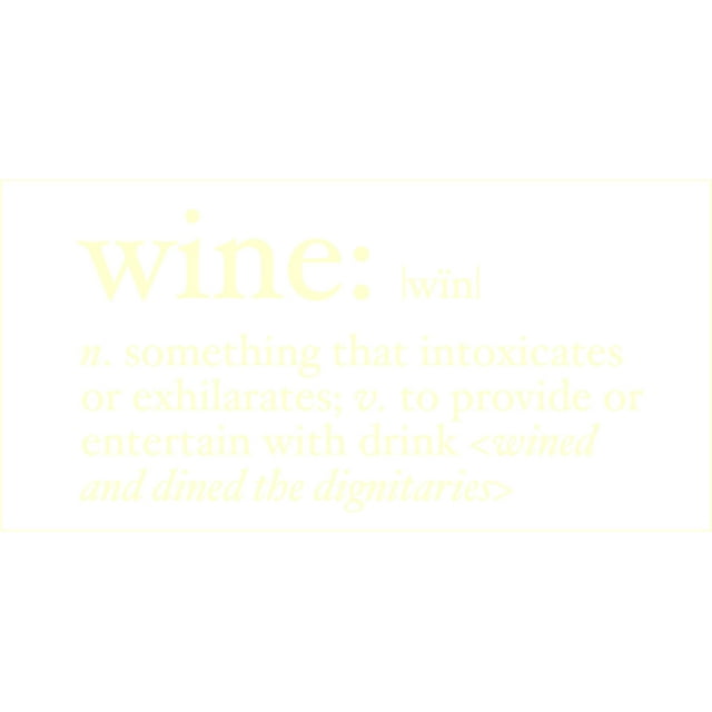 Wine Definition Vinyl Decal - Small - Ivory
