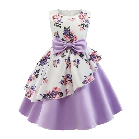 Caqnni Toddler Girls Winter Long Sleeve Party Tulle Dress,holiday wear Summer Beach Dress (3-4 Years,Purple)