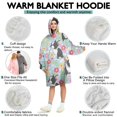 thumbnail image 5 of Wearable Oversized Blanket,Boston Terriers and Flowers Wearable Blanket Hoodie for Adults,Cozy Hooded Blankets with Super Pockets,Super Warm Fuzzy Pullover for Women & Men, 5 of 6