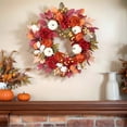 thumbnail image 2 of Artificial Fall Wreath for Front Door, Autumn Wreath with Pumpkins Berries and Flowers, Mixed Leaves Wreath for Farmhouse Indoor Outdoor Window Wall Door Decor, 2 of 5