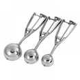 thumbnail image 4 of 3Pcs Cookie Scoop Set, Ice Cream Scoops Set of 3 with Trigger, Stainless Steel Cookie Scoops for Baking, Include Large-Medium-Small Scoops for Cookie, Ice Cream, Cupcake, Muffin, Meatball, 4 of 9