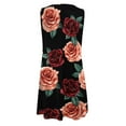 thumbnail image 6 of Dezsed Summer Flowy Tank Dresses for Women Sleeveless Floral Printed Round Neck Hollow Out Beach Dress Black XXL, 6 of 6