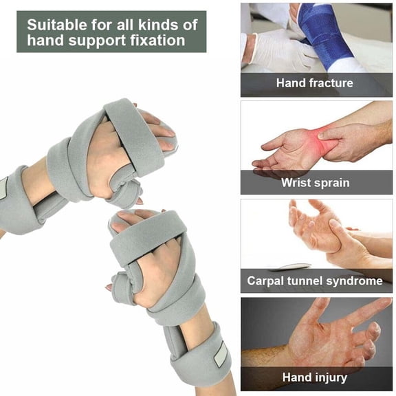 Resting Hand Splint Stroke Hand Splint Adjustable for Sprain Training 2pcs