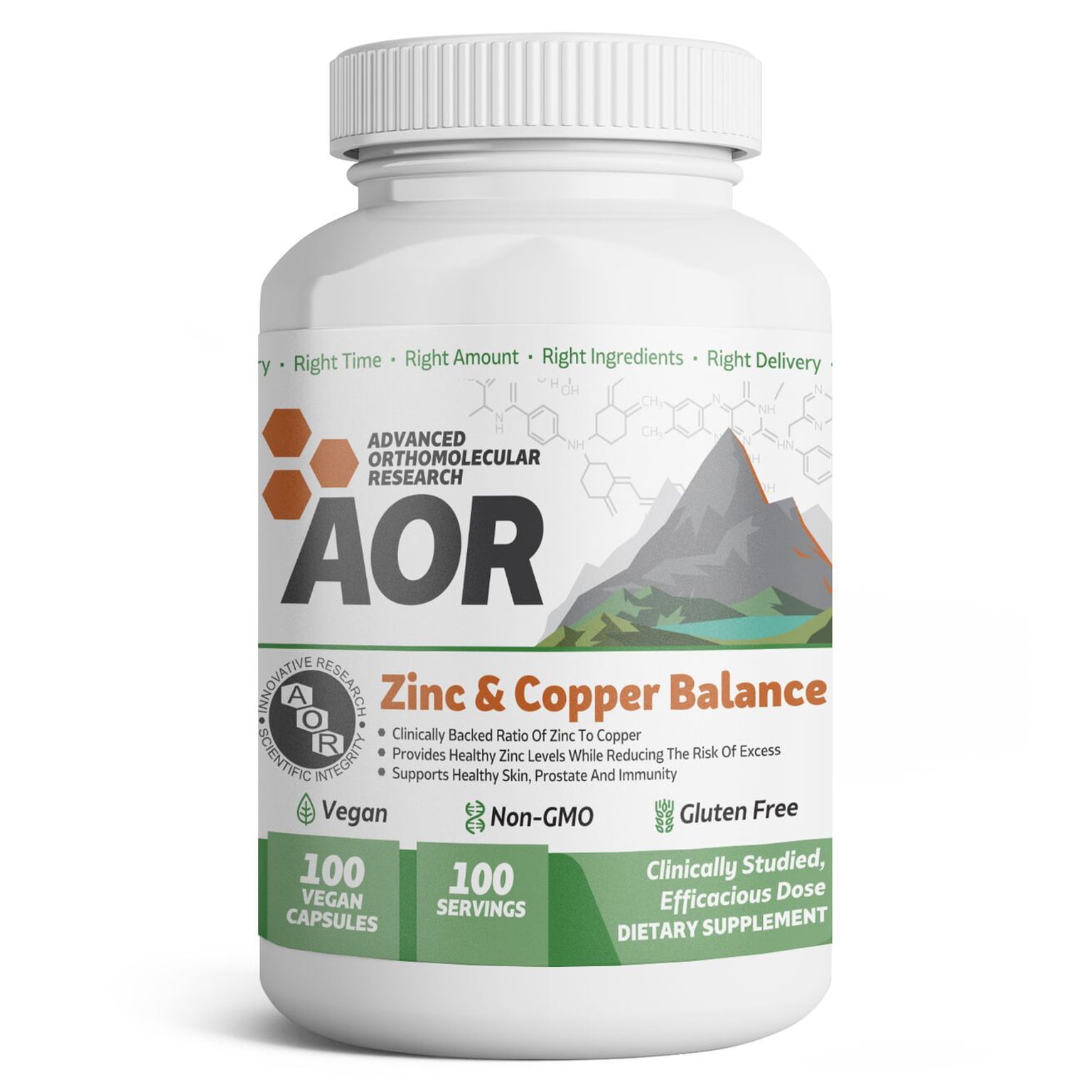 AOR, Zinc & Copper Balance, Mineral Support for Prostate, Immune and Skin Health, Dietary