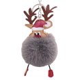 thumbnail image 2 of Dserfhy Christmas Deer Keychain Cute Reindeer Pom Pom Keyring Faux Fur Fluffy Plush Ball Charm for Handbag Backpack Purse Accessory, 2 of 8
