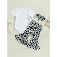 thumbnail image 4 of Bagilaanoe 3pcs Newborn Baby Girl Long Pants Set Letter Print Long Sleeve Romper Tops + Trousers + Headband 6M 12M 18M 24M Infant Casual Outfits, 4 of 9
