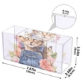 thumbnail image 3 of Cat Strap Flowers Floral Pencil Pen Cosmetic Holder Cup Makeup Brush Holder Desk Accessories Holder Acrylic Organizer for Office School Home, 3 of 7