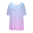 thumbnail image 6 of Uaswgudfs Women's Plus Size Oversized Short Sleeve Crew Neck T-Shirt Top | Soft & Stretch Cotton Blend Casual Blouse 1X-5X - Summer Comfy Curvy Fit Vacation Essentials, 6 of 6