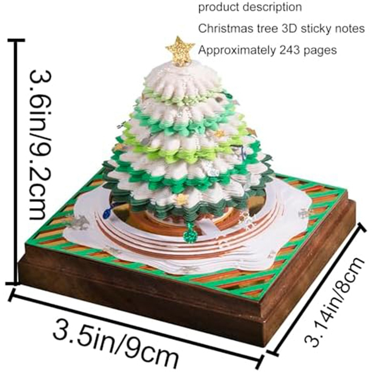 3D Paper Sculpture Art Notepad, Christmas 3D Calendar Note Paper Note Art Pad, Tear-Off Calendar Sculpture