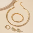 thumbnail image 2 of XZNGL Womens Rhinestone Earrings Water Drop Necklace Earrings Set Accessories, 2 of 9
