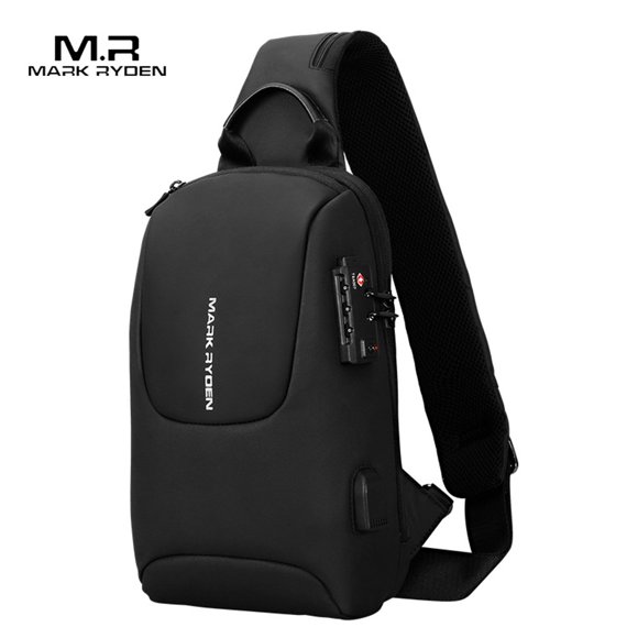 MARK RYDEN TSA Lock Crossbody Men Bag Waterproof USB Charge Chest Pack Short Travel Messengers Chest Shoulder Bag Men