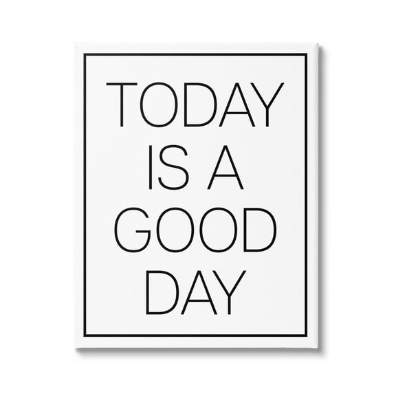 Stupell Industries Minimal Good Day Phrase Inspirational Painting Gallery Wrapped Canvas Print Wall Art, 16 x 20