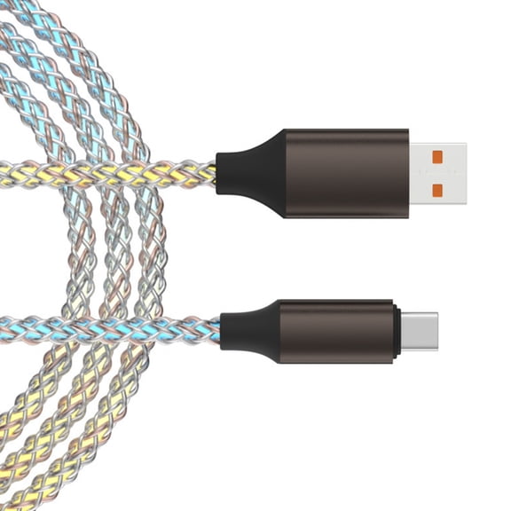 Jindis 66W Fast Charging Type C Cable with Glow Light, Reinforced Braided Cord for Phone 16 & Multiple Devices