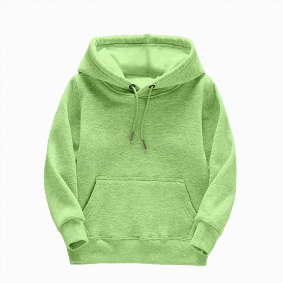 BOBOGOJP Unisex Boys Girls Fleece Hoodies Sweatshirt Long Sleeve Pullover with Pockets 5-14 Years (Green, 5-6 Years)