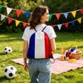 thumbnail image 6 of Guodhu French Flag Drawstring Backpack Mixed Material Lightweight Casual Daypack for Travel Outdoor Sports Hiking Students Adults Unisex(Multicolor A), 6 of 6