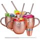 thumbnail image 3 of Juego de cuatro elegantes tazas Moscow Mule, baño de cobre puro, hechas a mano, retención de frío, construcción duradera, textura martillada, materiales aptos para alimentos, se recomienda lavar a, 3 of 8
