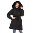 thumbnail image 5 of Women's Womens Long Down Coat Jacket Thicken Coat with Trim Removable Hood, 5 of 8
