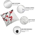 thumbnail image 4 of Acheng  Nature Pillow Cushion Cover, Sakura Blossom Japanese Cherry Tree Garden Summertime Vintage Cultural, Rectangle Decor Accent Pillow Case, 2pcs, Vermilion Grey and White, 4 of 6