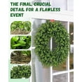 thumbnail image 3 of 2Pcs Wreaths 26" Boxwood Wreath for Front Door, Faux Round Boxwood Wreath, All Season Outdoor & Indoor Window, Porch Wall Decor. Day Farmhouse Wedding Home Greenery Decoration., 3 of 7