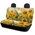 thumbnail image 2 of Uourmeti Car Seat Covers Easy to Install Breathable Car Seat Covers Full Set Polyester Auto Decor Protect, Fit for Truck Trucks Cars, Hummingbird Sunflower Design, 2 of 10