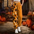thumbnail image 5 of YDFCWXW Womens Halloween Pajamas Pants Ladies Pumpkins Ghost Pajama Cute Soft Long Bottoms Women Sweatpants Yellow, XL, 5 of 7
