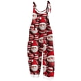 thumbnail image 2 of pstuiky Christmas Outfits for Women, Women Christmas Overalls Print Loose Adjustable Overalls Wide Leg Belt Pocket Overallschristmas Jumpsuit for Women, 2 of 6