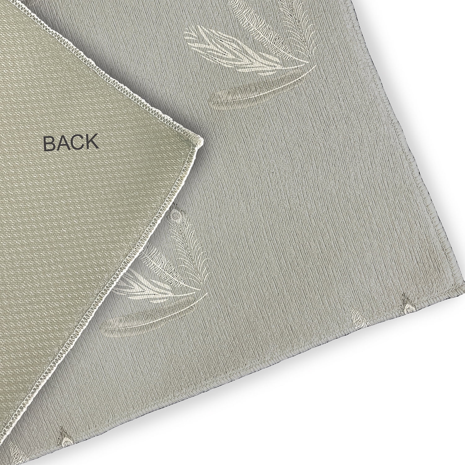Simply Daisy 5' Round Gray Feather Pattern Spring Chenille Indoor/Outdoor Rug