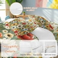 thumbnail image 2 of Spring Blossoming 4 Piece Duvet Cover Set Queen Size White Sunflower Red Poppy Garden Leaves Soft Bedding Set Comforter Cover, 1 Duvet Cover 1 Flat Sheets and 2 Pillowcases, 2 of 9