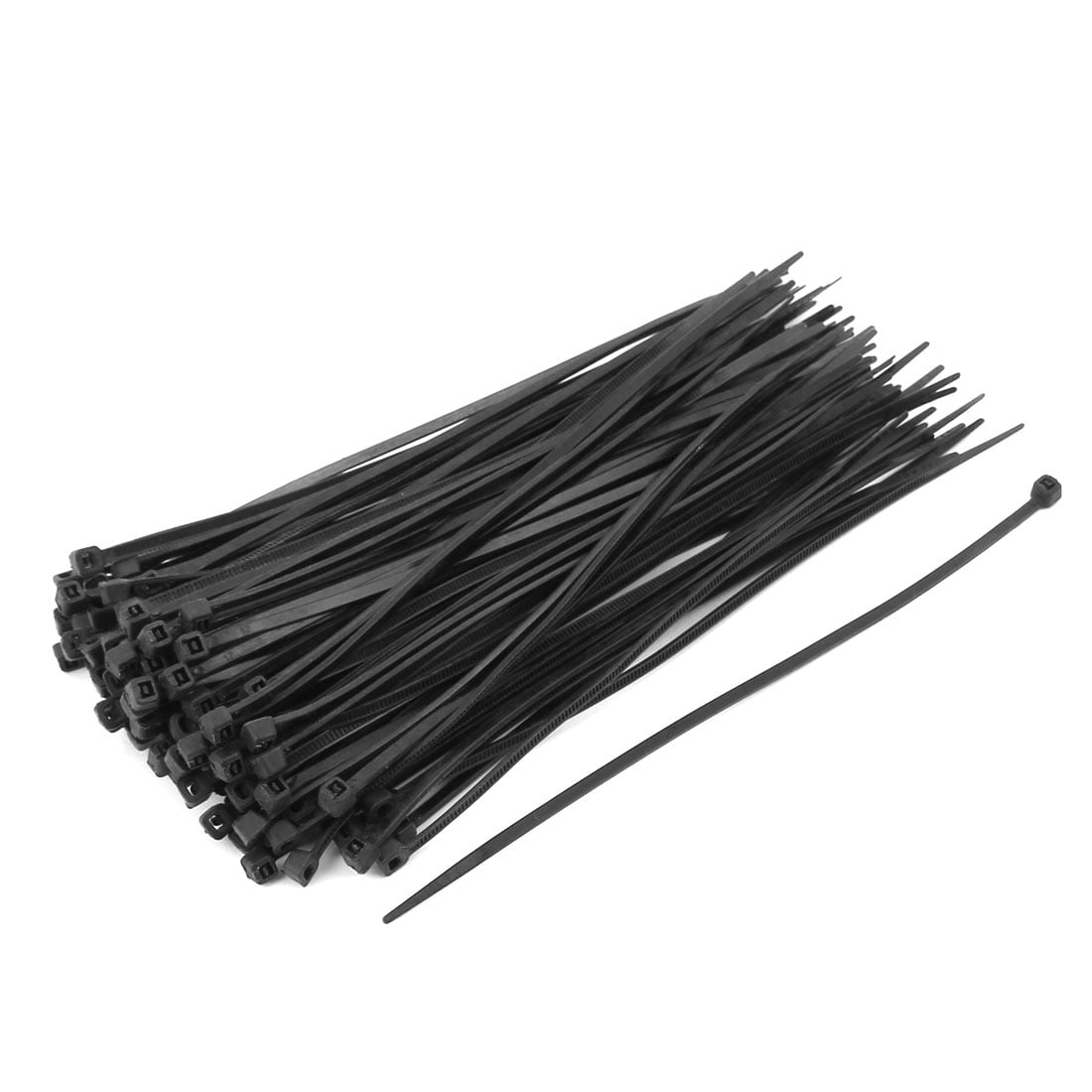 Black 100 PCS 11" inch ZIP Ties Nylon 50 lbs Rated Strap Cable Wire Tires 