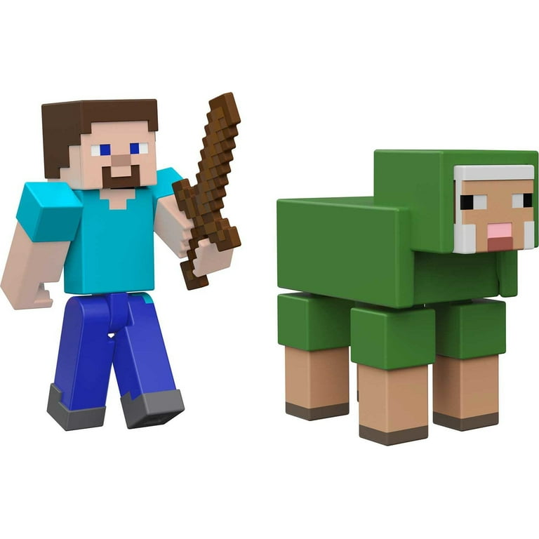 Minecraft Overworld Noob Adventure Set, 3 Action Figures & Accessories  Including Steve, 3.25-in Scale 