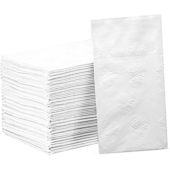 Parkview Suppliers 2-Ply Party Napkins - Disposable Dinner Napkins & Paper Towels, Soft & Absorbent, White, 150-Pack for Home, Events & Catering