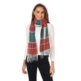 thumbnail image 2 of FORMRS Womens Scarf Winter Soft Long Big Warm Shawls Wrap Tassel Scarves, Vibrant Red Tartan Pattern, 2 of 9