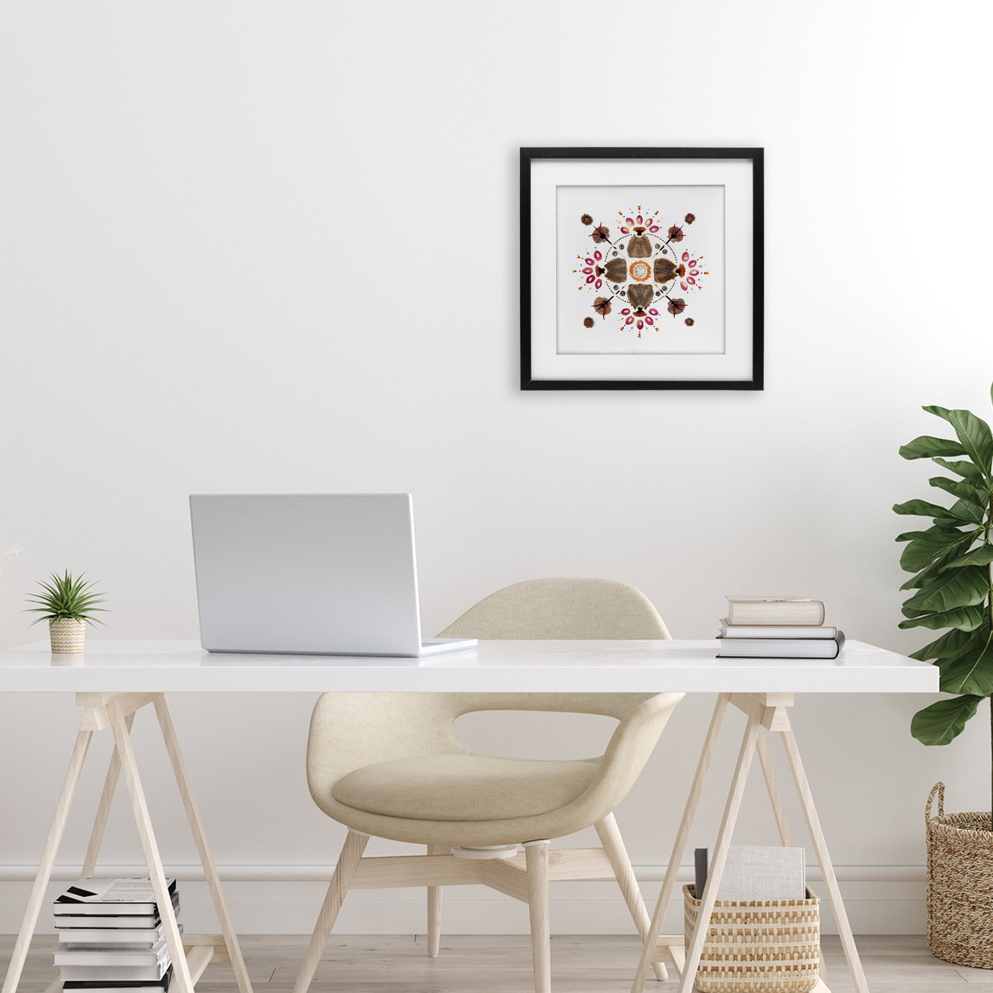 Stupell Industries Symmetrical Nautical Collection Black Framed Print Under Glass, design by Beth Adoette