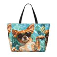 thumbnail image 2 of Daiia Funny Swimming Chihuahua Beach Travel Bag - Water-Resistant Beach Bag, Lightweight Tote with 7 Pockets for Women and Men - Gym,Pool,Camping,Reusable Grocery Bag, 2 of 7
