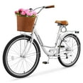 thumbnail image 3 of MOONCOOL 7 Speed Beach Cruiser Bike for Adults, 24 26 inch Womens Bike Commute Bicycle, Cruiser Bike with Basket & Rack, Retro Step Through City Bikes w/ Lock, 3 of 13