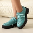 thumbnail image 2 of Rhinestones Sparkly Chunky Platform Casual Walking Shoes for Women Fall Glitter Leather Loafers Fashion Sneakers, 2 of 7