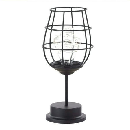 

Metal Cage LED Lantern Battery Powered Cordless Accent Light with LED Edsion Style Bulb Great for Weddings Parties Patio Events for Indoors Outdoors